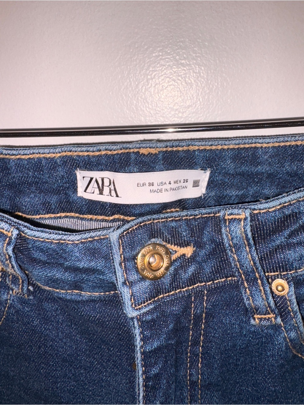 Zara Dark Blue High-Rise Flare Jeans - Picture 3 of 3